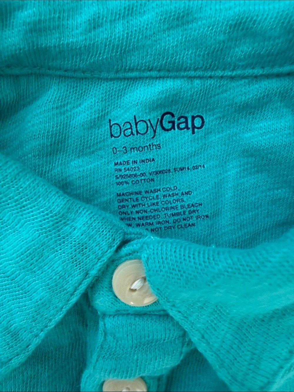 Baby Gap Turquoise Polo Top with Button Placket and Matching plaid shorts